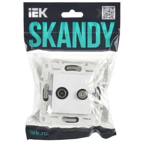 SKANDY Розетка двойная TV+SAT SK-A13W арктический белый IEK