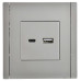 FORTE&PIANO Розетка USB A+C 18Вт FP551 сталь IEK