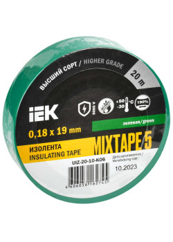 MIXTAPE 5 Изолента 0,18х19мм зеленая 20м IEK