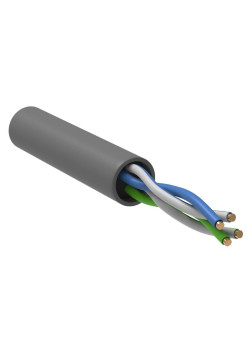 Кабель связи витая пара U/UTP кат.5 CCA 100МГц 2 пары PVC INDOOR 1м серый GENERICA