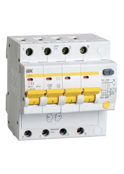 KARAT Дифференциальный автомат АД14 4P 63А 30мА тип AC IEK