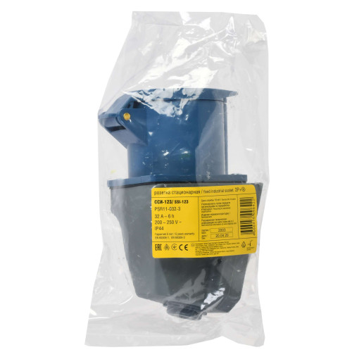 Розетка стационарная ССИ-123 2P+PE 32А 200-250В IP44 IEK