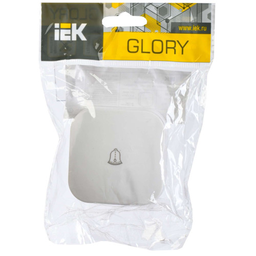GLORY Выключатель 1-клавишный для открытой установки самовозвратный 10А ВСс20-1-0-ХБ белый IEK