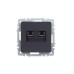BRITE Розетка двойная RJ11+RJ45 кат.5E РК/Т12-БрГ графит IEK