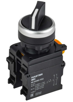 Переключатель на 2 положения 1NO+1NC чёрный MASTER IEK