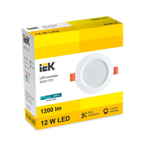 LED DVO 1721 12W 4000K IP20 IEK