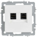 BRITE Розетка компьютерная двойная RJ45 кат.6 РК11-2-БрАБ арктический белый IEK