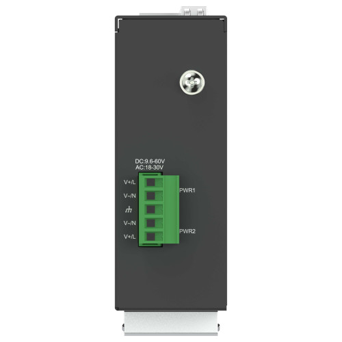 Коммутатор Ethernet промышленный неуправляемый ISU 2 SFP слота 100/1000BaseX 8 портов 10/100/1000BaseT разъем RJ45 с PoE 48В DC с резервированием ONI