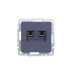 BRITE Розетка двойная RJ11+RJ45 кат.5E РК/Т12-БрМ маренго IEK