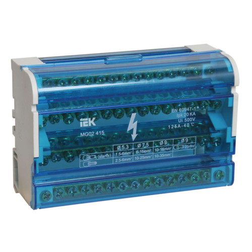 Шины на DIN-рейку в корпусе (кросс-модуль) ШНК 4х15 3L+PEN IEK