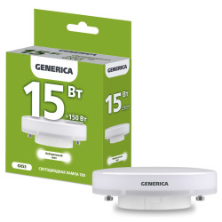 Лампа светодиодная T80 таблетка 15Вт 230В 4000К GX53 GENERICA