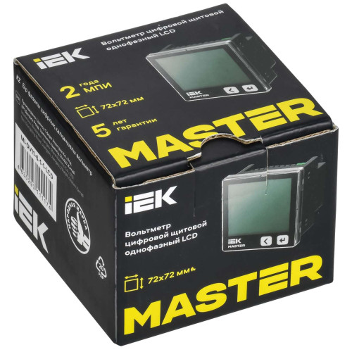 Вольтметр цифровой щитовой однофазный RS-485 72х72 LCD MASTER IEK
