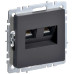 BRITE Розетка двойная RJ11+RJ45 кат.5E РК/Т12-БрГ графит IEK