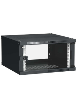 ITK Шкаф настенный LINEA WE 6U 600х600мм дверь стекло черный