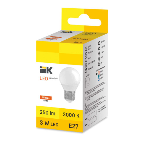 LED Globe G45 3W 3000K E27 IEK