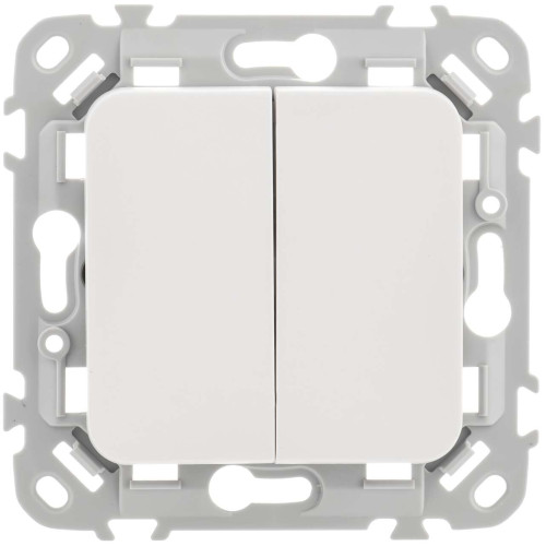 FLITE Выключатель 2-клавишный 10А ВС12-1-0-ФлБ белый IEK