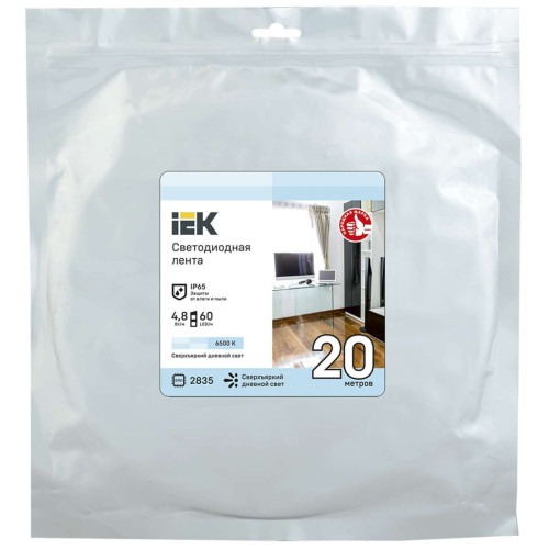 Лента светодиодная 20м LSR-2835W60-4,8-IP65-12В IEK