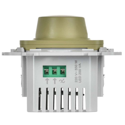 FLITE Светорегулятор проходной TRIAC 550Вт СС26-5-12-ФлО оливковый IEK