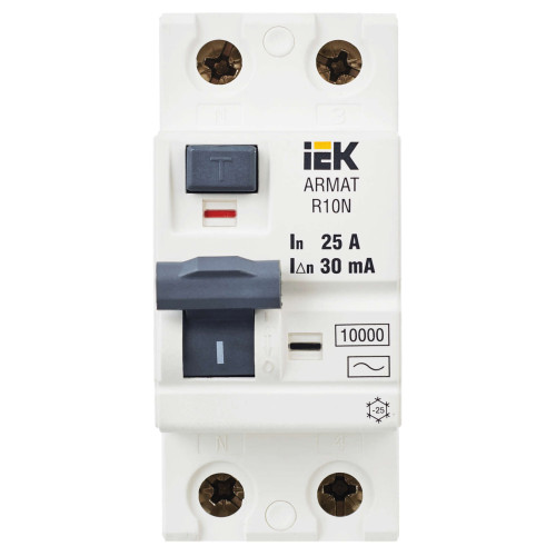 ARMAT Выключатель дифференциального тока R10N 2P 25А 30мА тип AC IEK