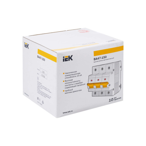KARAT Автоматический выключатель ВА47-150 3P D 125А 15кА IEK