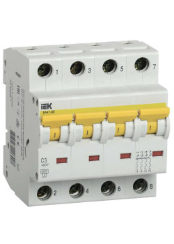 Автоматический выключатель ВА47-60 4Р 5А 6кА С IEK