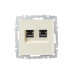BRITE Розетка компьютерная двойная RJ45 кат.6 РК11-2-БрКр бежевый IEK