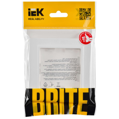 BRITE Рамка 1-местная РУ-1-БрАБ арктический белый IEK