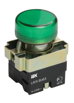 Индикатор LAY5-BU63 d=22мм зеленый IEK