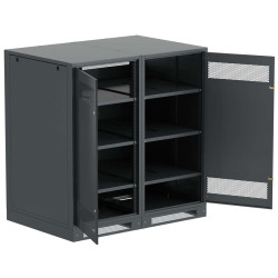 ITK LINEA B Шкаф (пустой) 1450х1400х950мм двустворчатая металлическая дверь черный