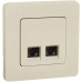 INSPIRIA Розетка компьютерная двойная RJ45 категория 6 UTP слоновая кость