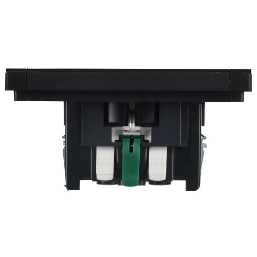 FORTE&PIANO Розетка 1-местная с заземлением с защитными шторками безвинтовое крепление 16А FP113M металл черный IEK