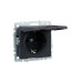 BRITE Розетка 1-местная с заземлением с защитными шторками и крышкой 16А IP20 РСбш10-3-БрГ графит IEK
