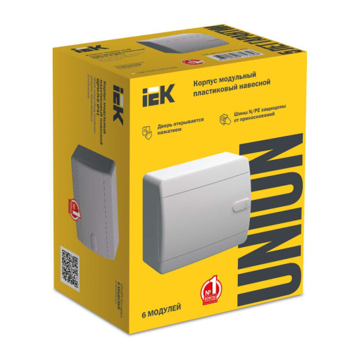 UNION Compact Корпус пластиковый ЩРН-П-6 IP41 белая дверь IEK