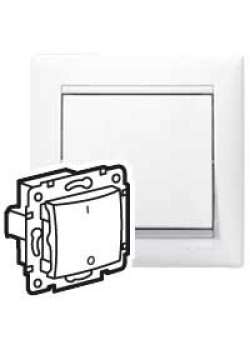 VALENA Выключатель 1-клавишный проходной 3-полюсный для люминисцентных ламп 10А 400Вбезвинтовое крепление белый