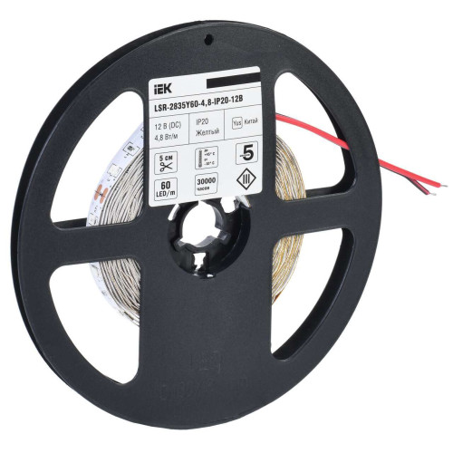 Лента светодиодная 5м LSR-2835Y60-4,8-IP20-12В IEK