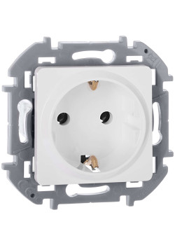 INSPIRIA Розетка 1-местная с заземлением без защитных шторок 16А белый