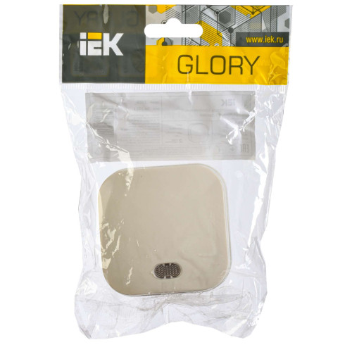 GLORY Выключатель 1-клавишный для открытой установки с индикацией ВС20-1-1-ХК кремовый IEK