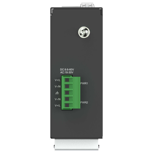 Коммутатор Ethernet промышленный неуправляемый ISU 2 SFP слота 100/1000BaseX 4 порта 10/100/1000BaseT разъем RJ45 24В AC/12/24/48В DC с резервированием ONI