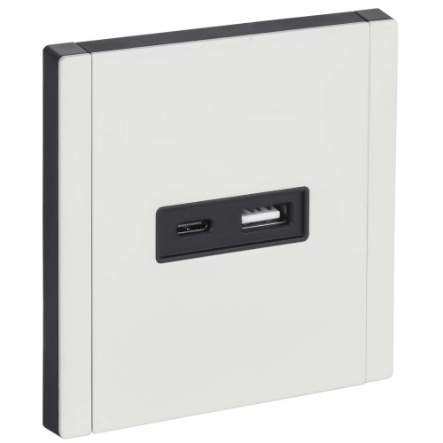 FORTE&PIANO Розетка USB A+C 3,1А FP250M металл белый IEK