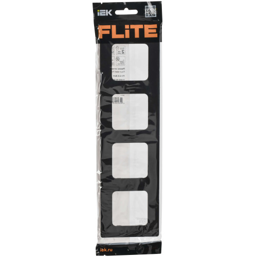 FLITE Рамка 4-местная РУ-4-К-ФлЧ черный IEK