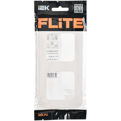 FLITE Рамка 2-местная РУ-2-А-ФлЖ жемчуг IEK