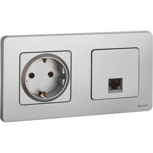 INSPIRIA Розетка компьютерная RJ45 категория 5Е UTP алюминий