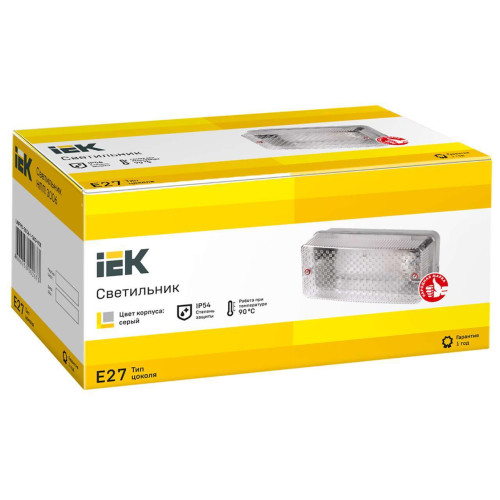 Светильник НПП3006 60Вт IP54 серый IEK