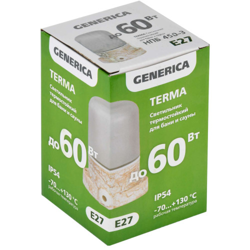 TERMA Светильник термостойкий для бани и сауны НПБ 450-3 IP54 60Вт мрамор GENERICA