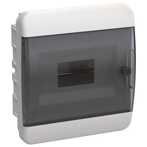 TEKFOR Корпус пластиковый ЩРВ-П-8 IP41 черная прозрачная дверь IEK