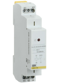 Реле промежуточное модульное OIR 1 контакт 16А 24В AC/DC IEK