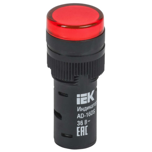 Лампа AD16DS(LED)матрица d=16мм красный 36В AC/DC IEK