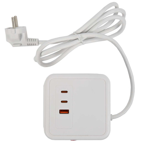 DOMINIC Удлинитель У08K 8 мест 2P+PE 1,5м 3х1,0мм2 16А/250В USB A+C 20Вт белый IEK DOMINIC Удлинитель У08K 8 мест 2P+PE 1,5м 3х1,0мм2 16А/250В USB A+C 20Вт белый IEK