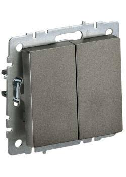 BRITE Выключатель 2-клавишный 10А ВС10-2-0-БрТБ темная бронза IEK