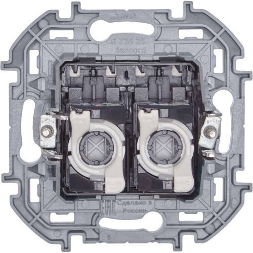 INSPIRIA Розетка компьютерная двойная RJ45 категория 5Е UTP белый